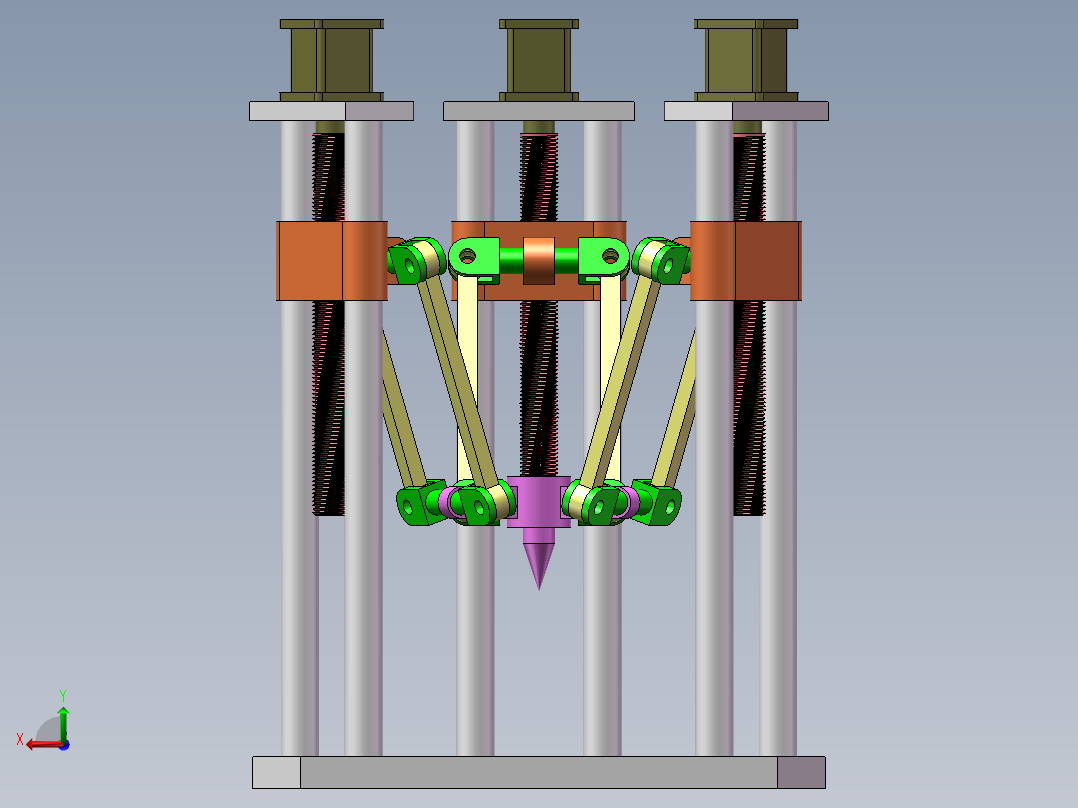 三轴丝杆机构后视图