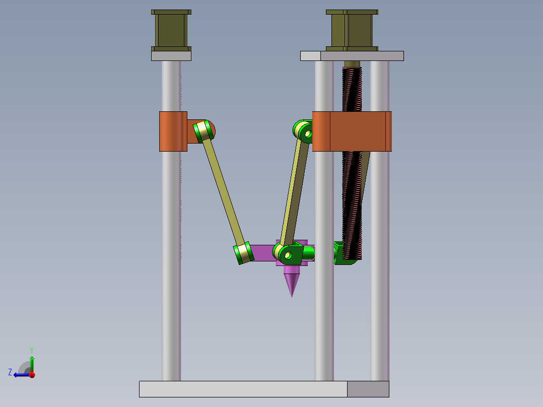 三轴丝杆机构右视图