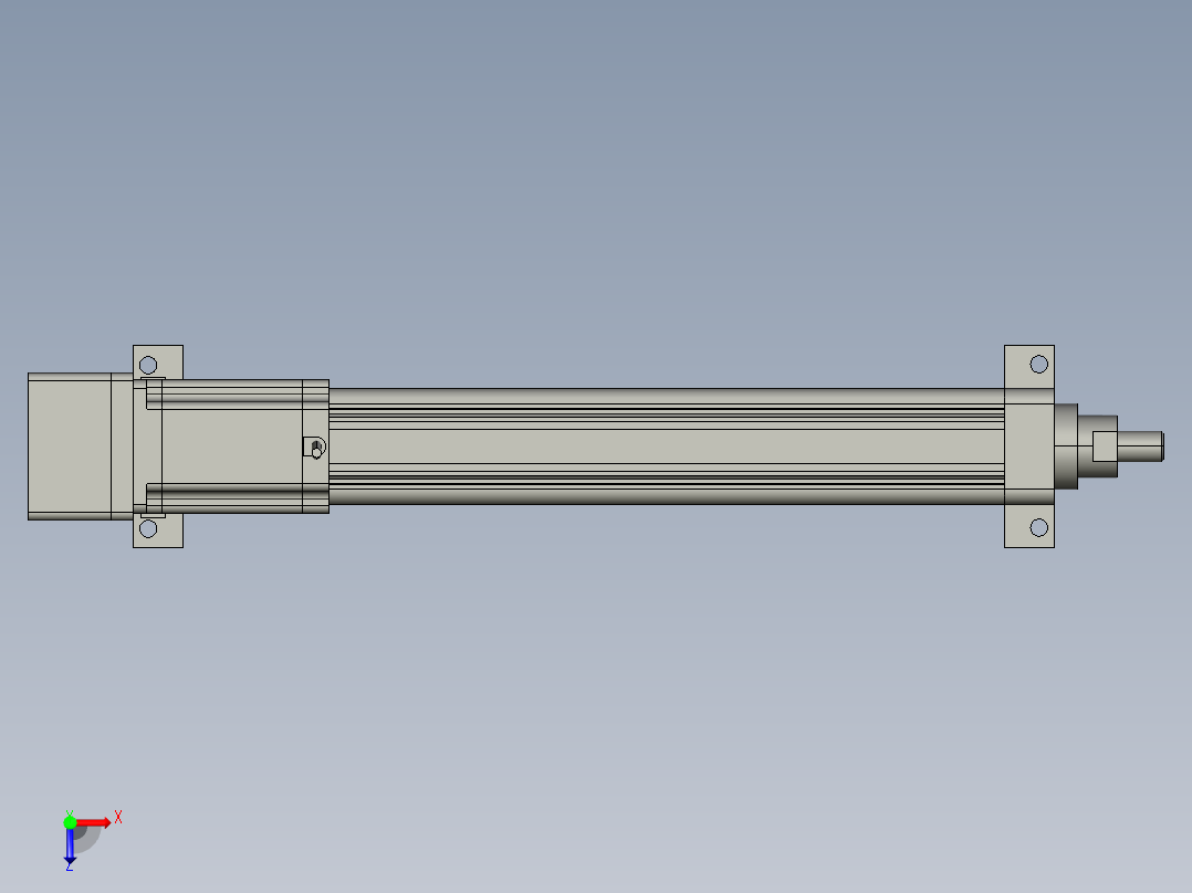 FXKD075侧法兰折返电动缸负载俯视图