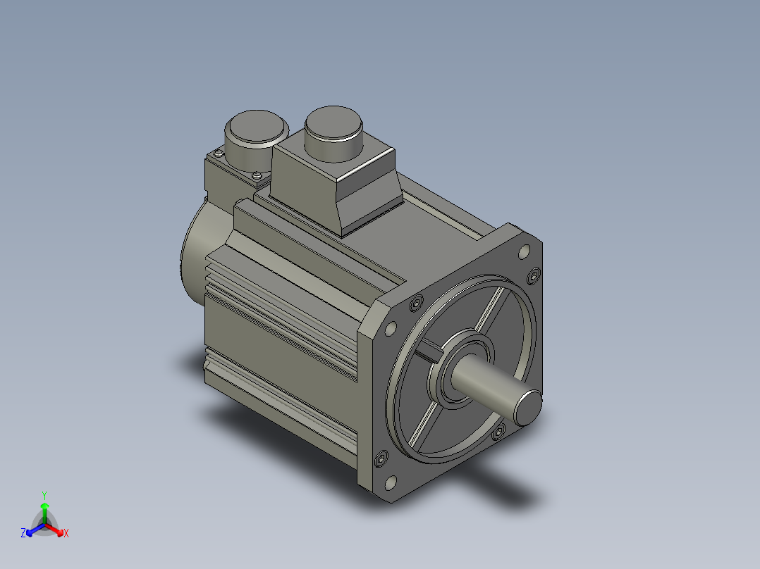 2000W MDME伺服马达正等轴测图