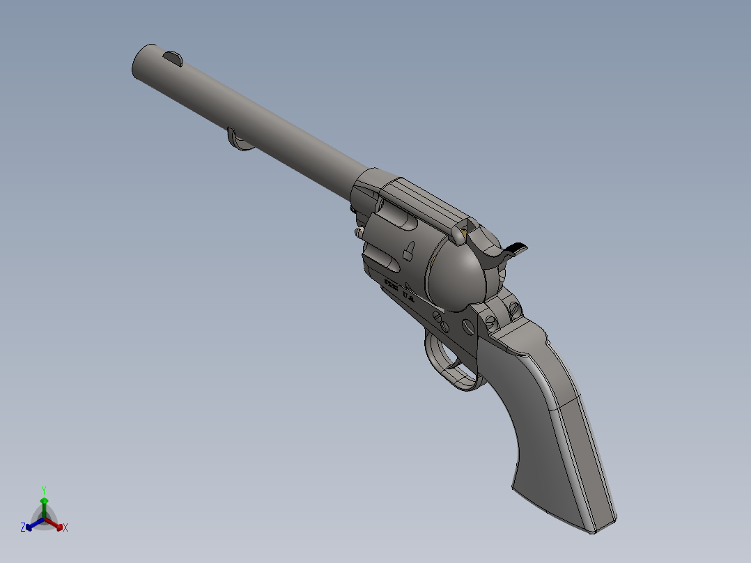 柯尔特45 SAA正等轴测图