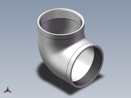 弯头-90°等径 DN100正等轴测缩略图