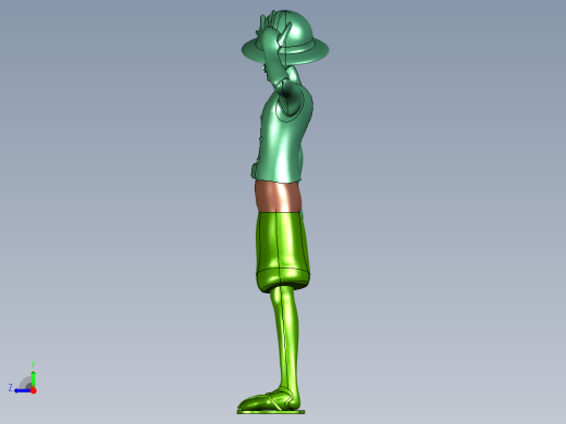 笑脸大笑路飞二次元模型右视缩略图