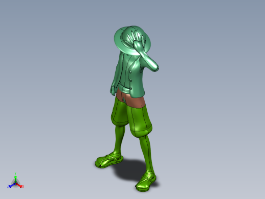 笑脸大笑路飞二次元模型正等轴测缩略图