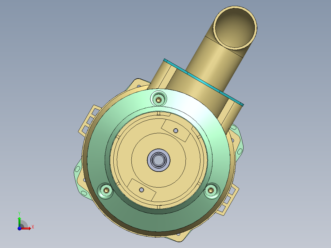 食品垃圾处理器设计（三维图+CAD图纸+说明）前视图