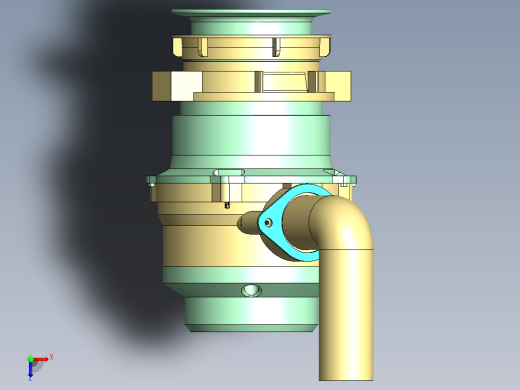 食品垃圾处理器设计（三维图+CAD图纸+说明）俯视缩略图