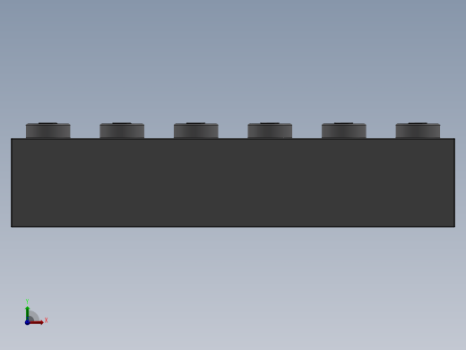 乐高套装 4421基本积木-4211795 - 2456 - 44237 Medium Stone Grey Brick 2 x 6.SLDPRT前视缩略图