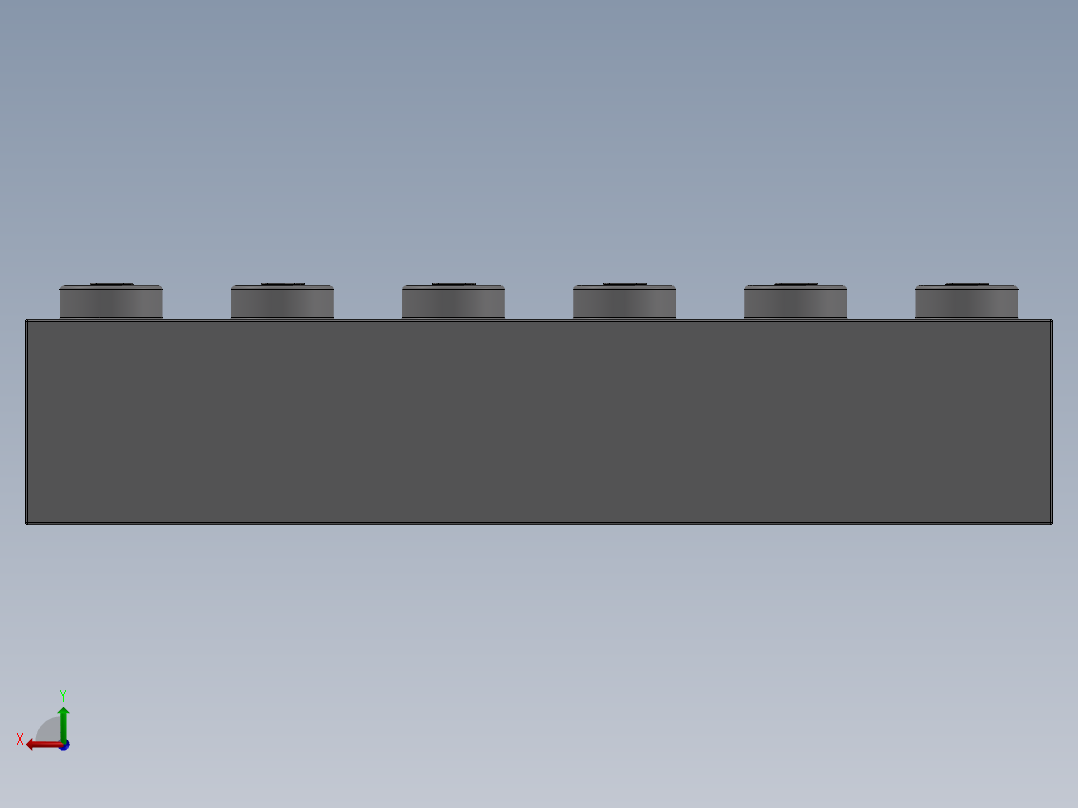 乐高套装 4421基本积木-4211795 - 2456 - 44237 Medium Stone Grey Brick 2 x 6.SLDPRT后视图