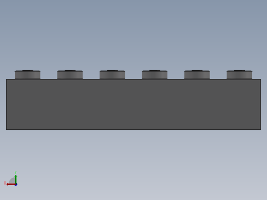 乐高套装 4421基本积木-4211795 - 2456 - 44237 Medium Stone Grey Brick 2 x 6.SLDPRT后视缩略图