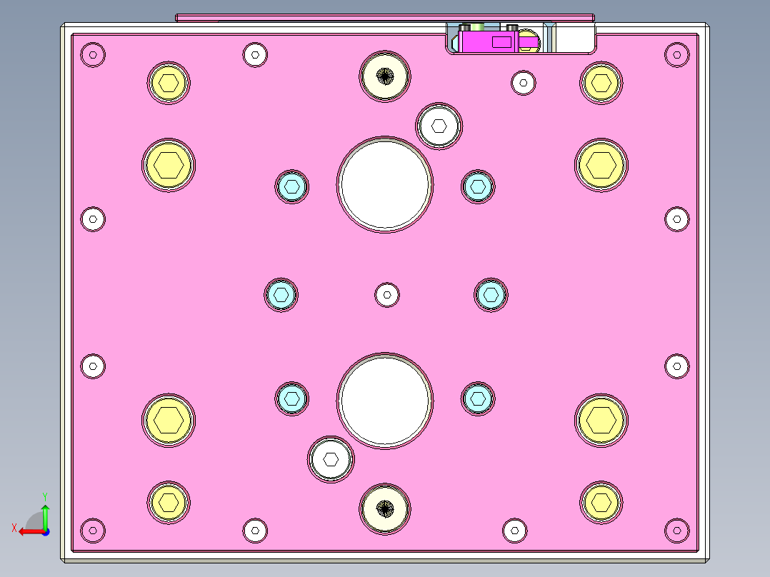 2525-CI-公模滑块带限位夹-机嘴偏心后视图