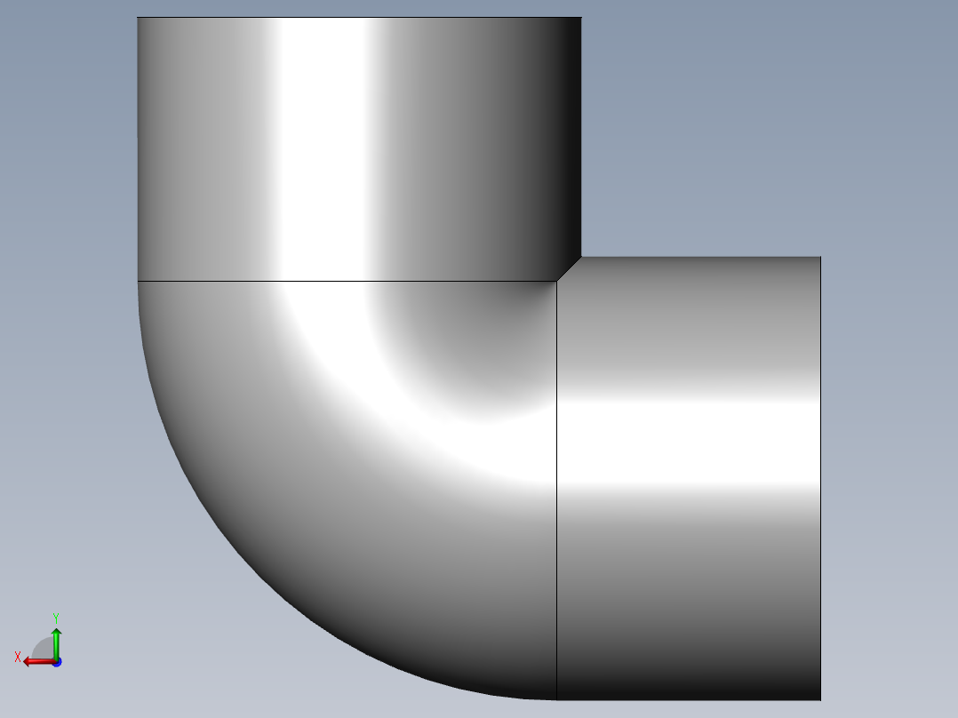 PVC管件-1.5 in elbow左视图