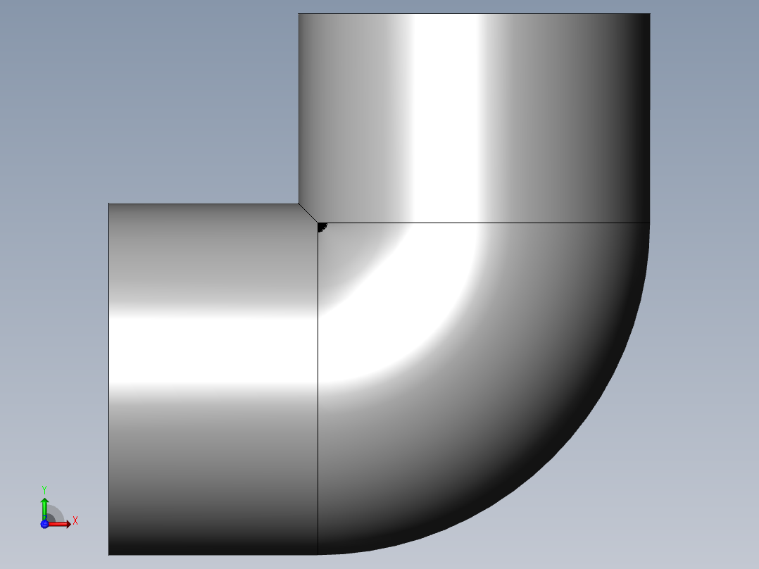 PVC管件-1.5 in elbow右视图