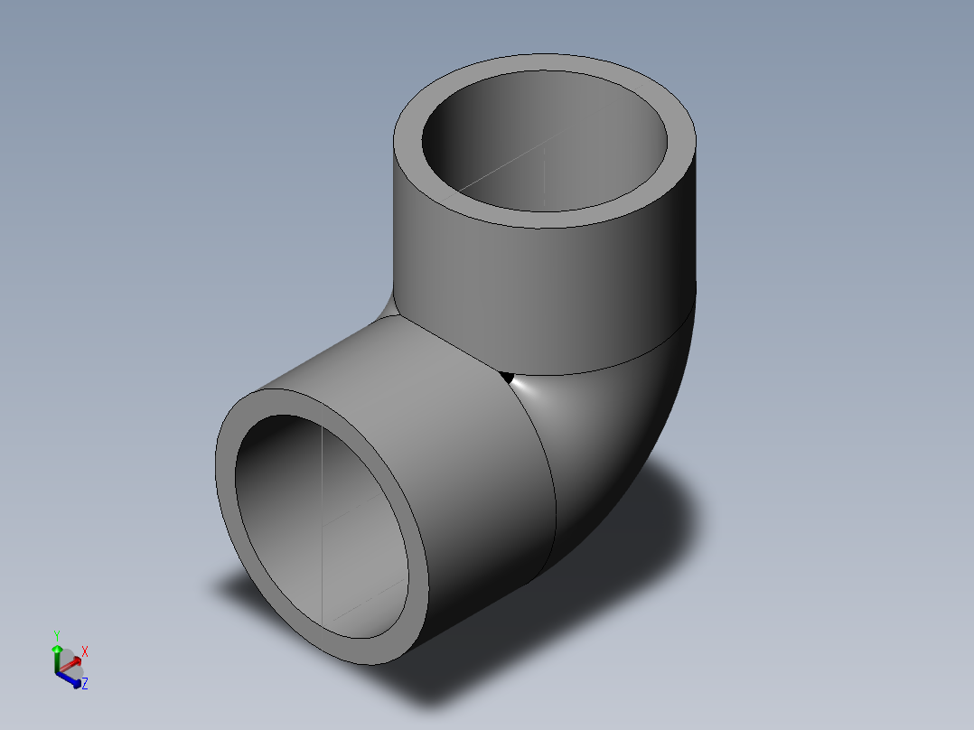 PVC管件-1.5 in elbow正等轴测图