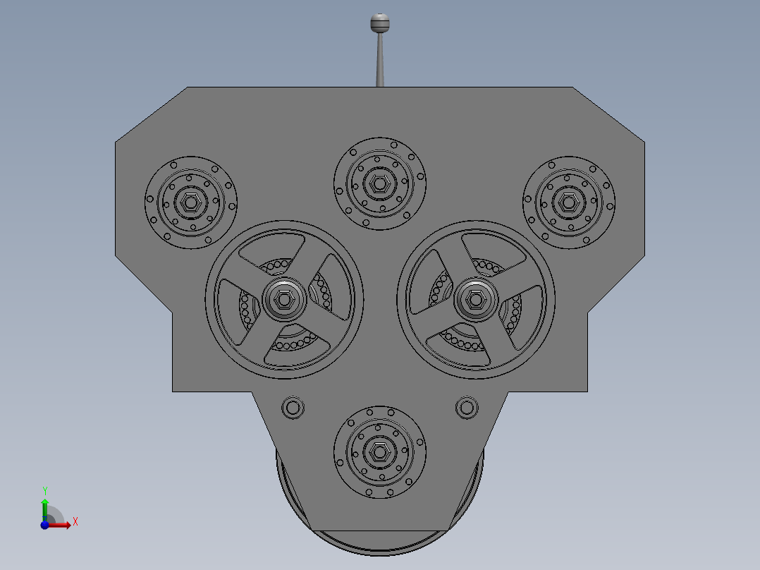 30T水井钻机3D数模图纸 Solidworks19设计前视图