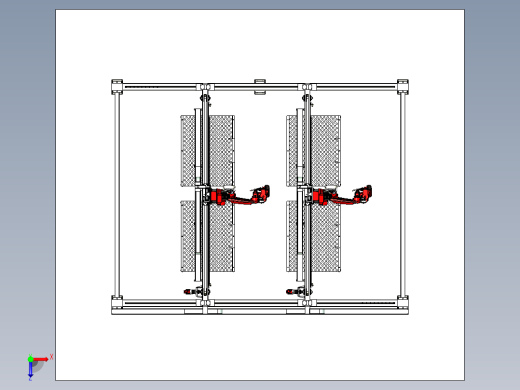 龙门双机器人吊装焊接工作站设计俯视缩略图
