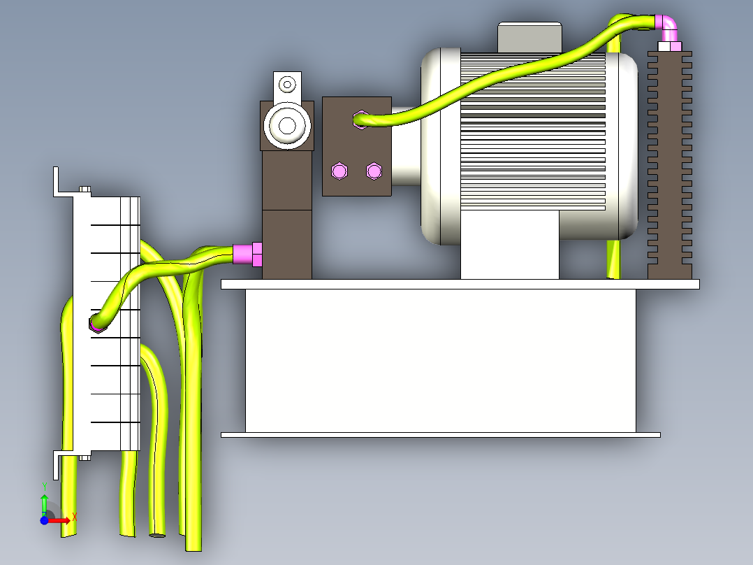 超小型液压系统集成设计前视图
