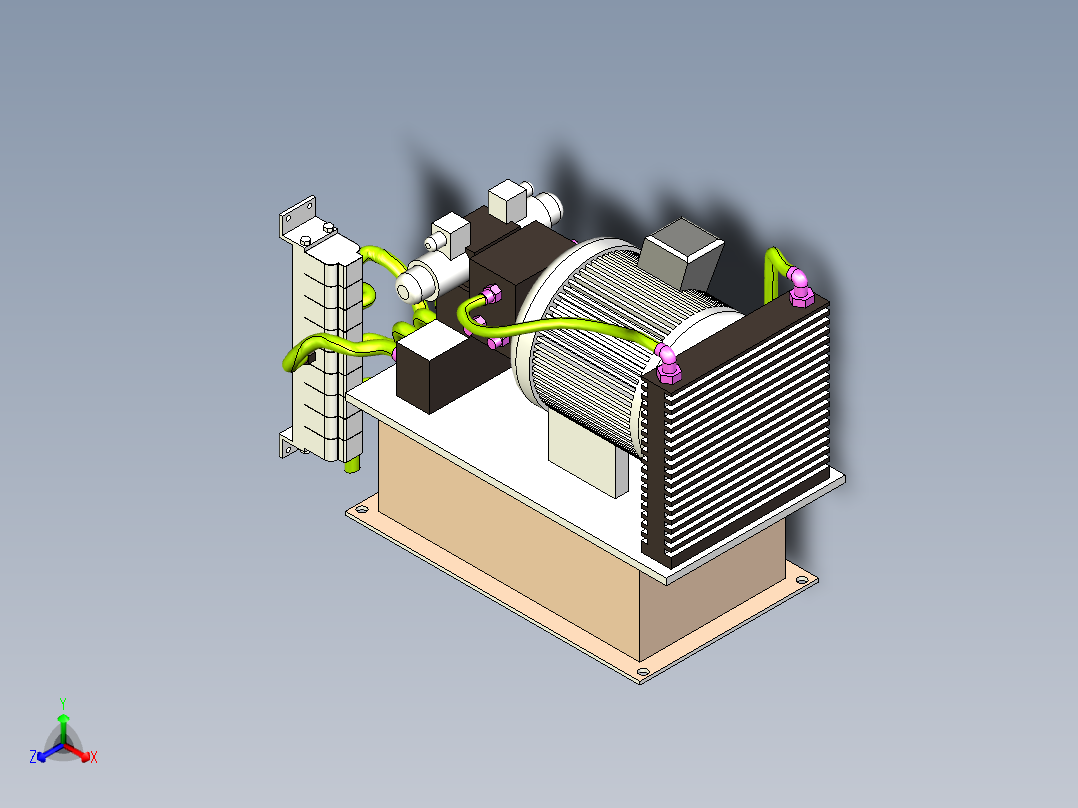 超小型液压系统集成设计正等轴测图