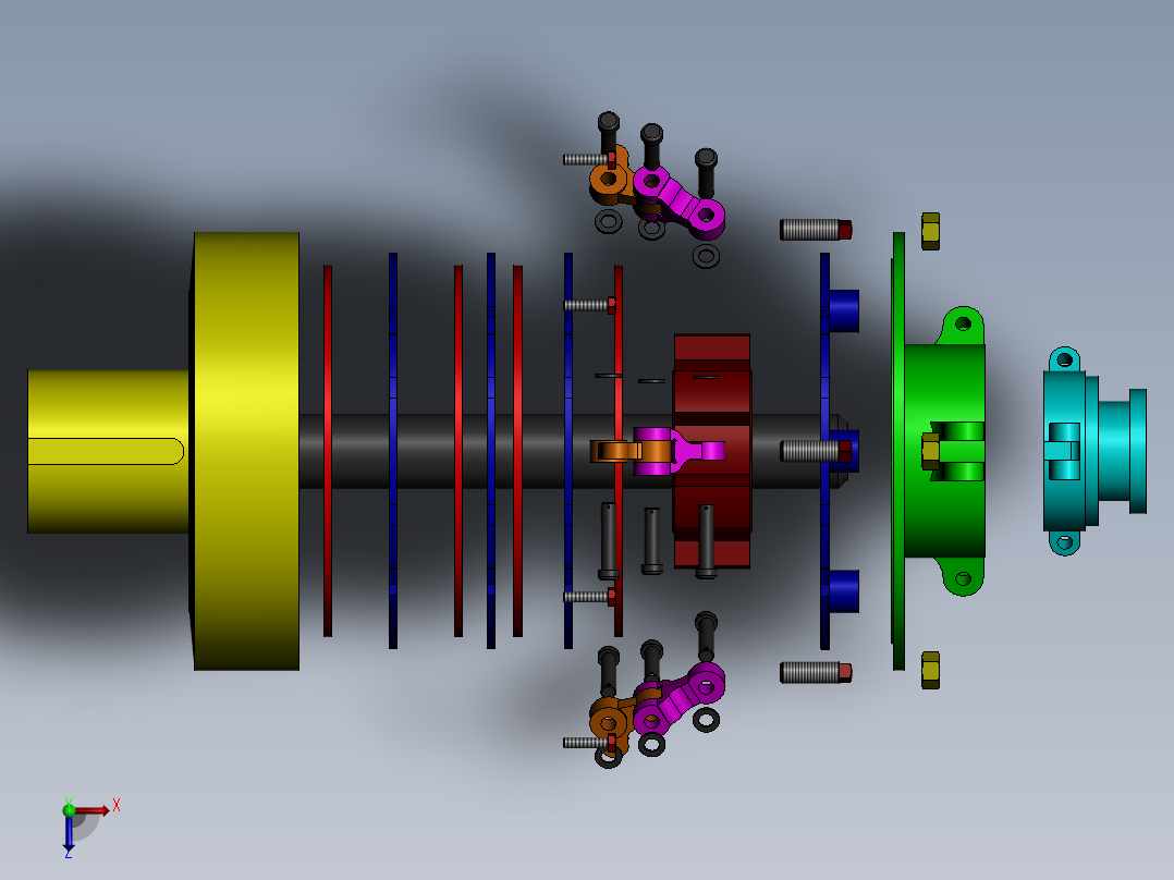 离合器(6)俯视图