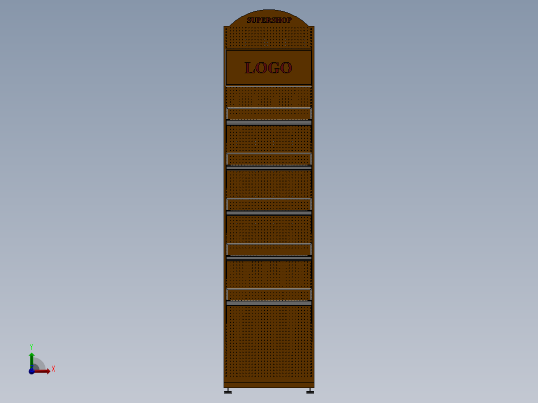 货架、商店展示架前视图