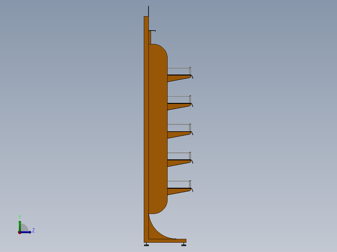 货架、商店展示架左视图