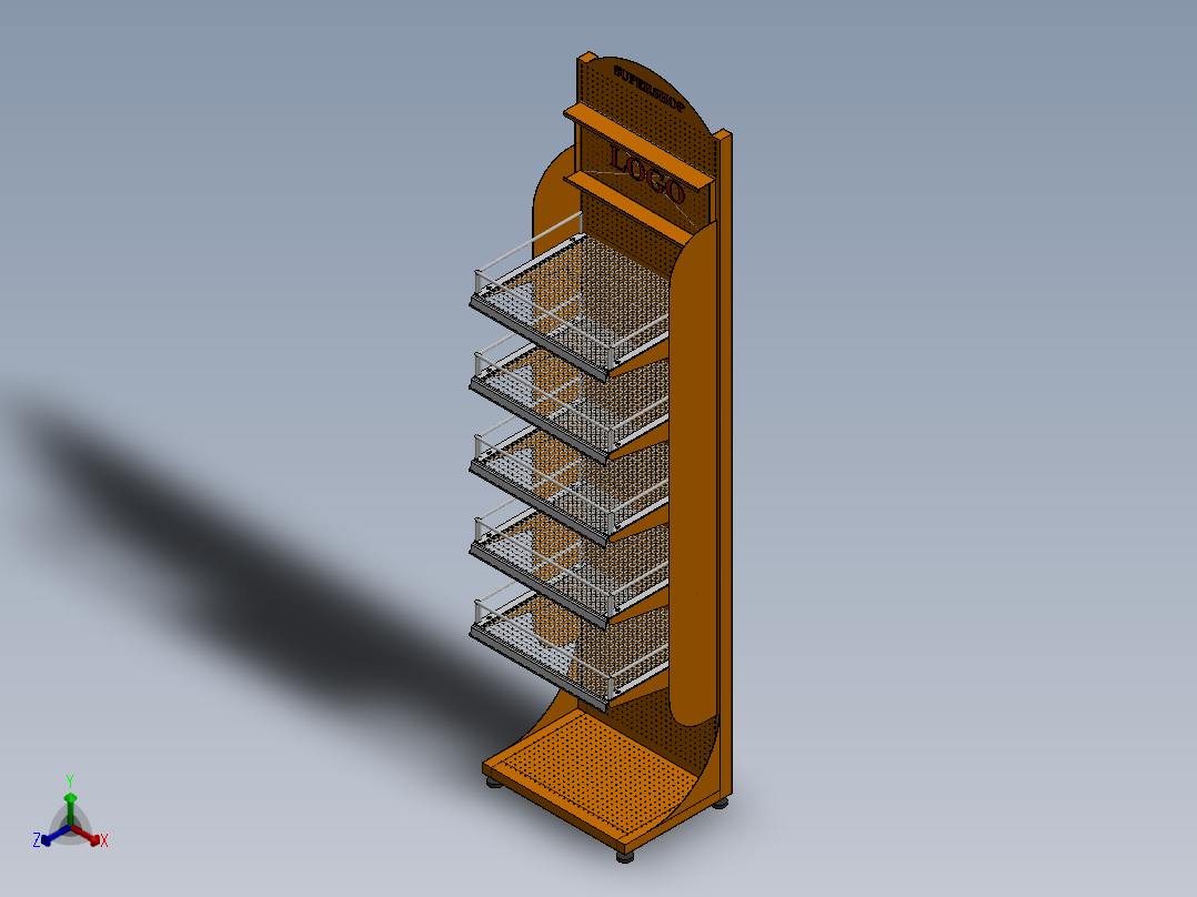 货架、商店展示架正等轴测图