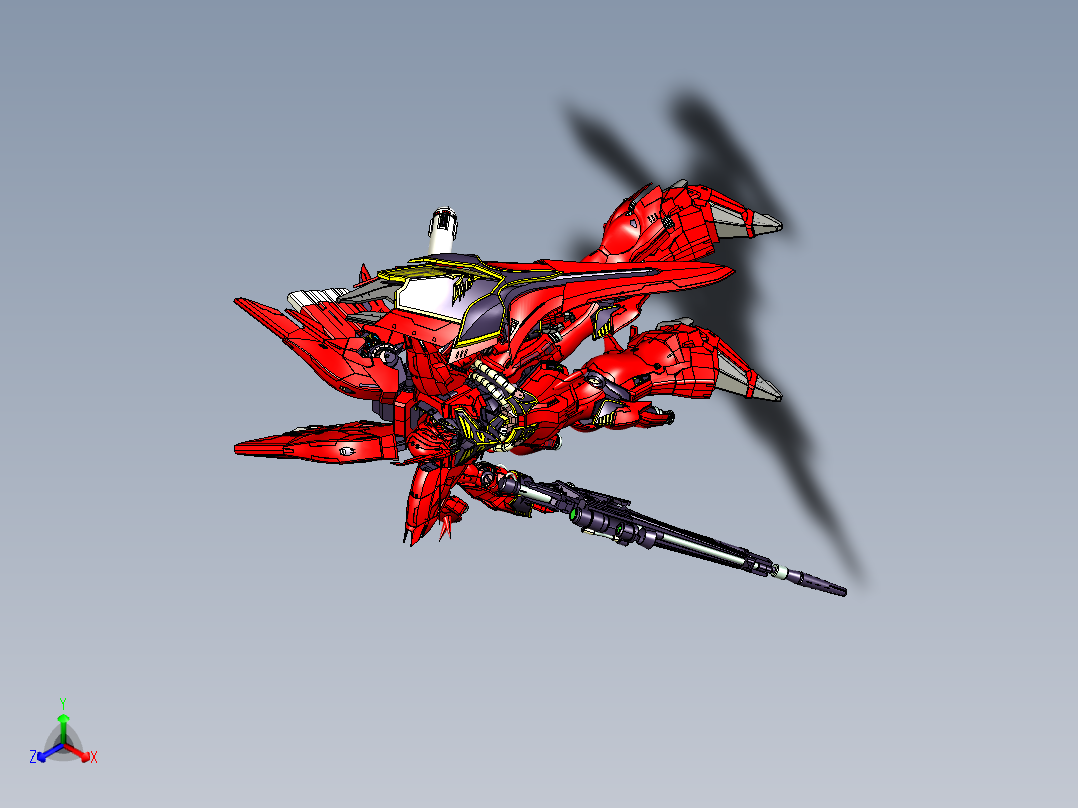 机动战士高达独角兽MSN-06S正等轴测图