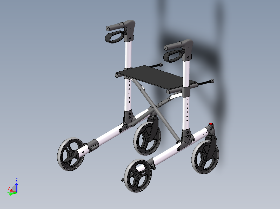 医疗康复辅助行走器CAD图+三维SW