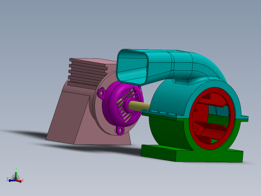 鼓风机和电机组装