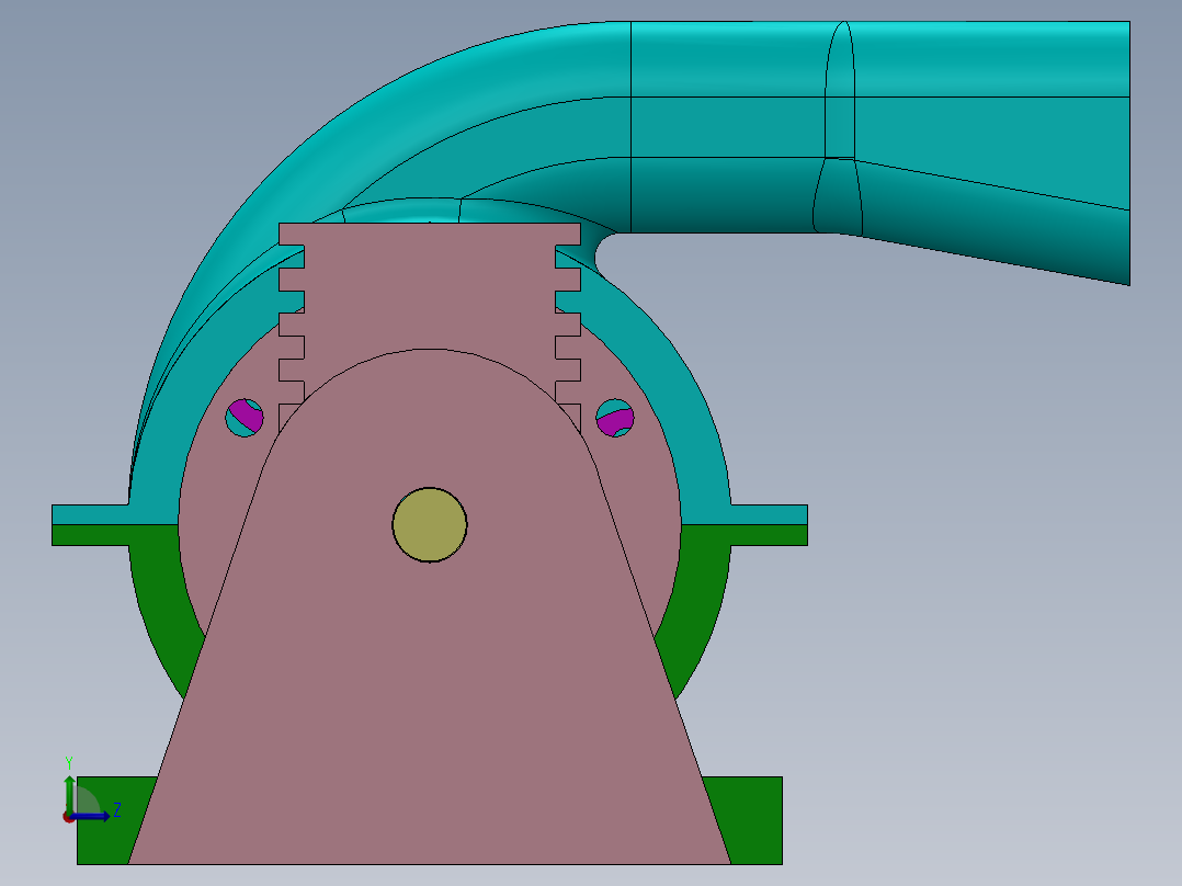 鼓风机和电机组装左视图