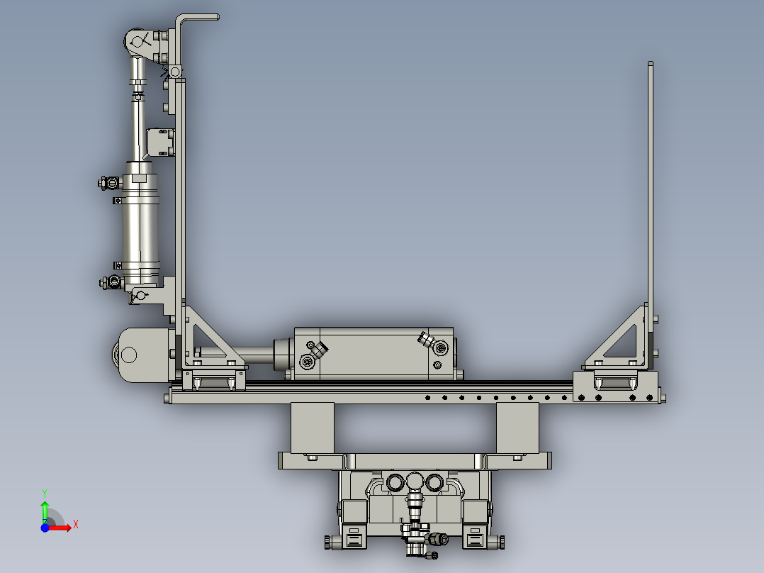 机器人用码垛夹具双工位前视图