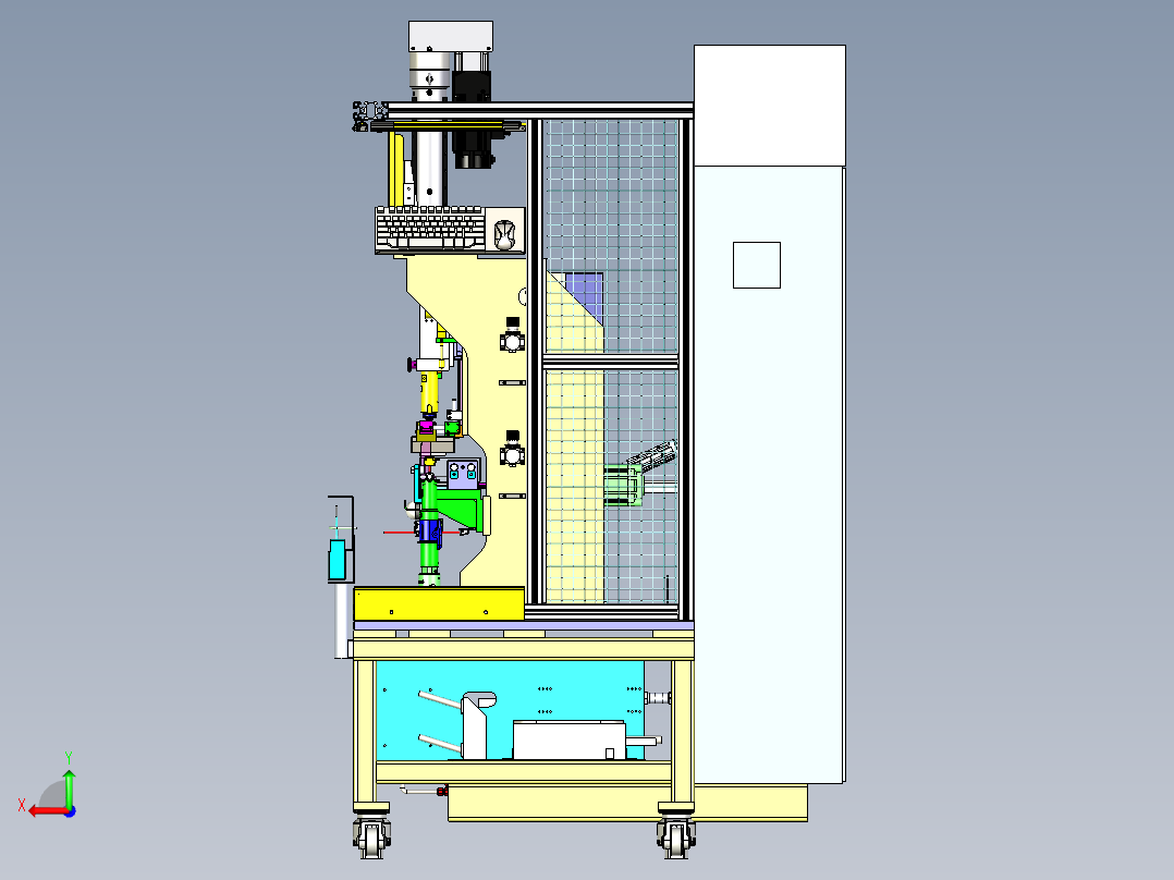 转向器轴承压装及护管翻边设备后视图