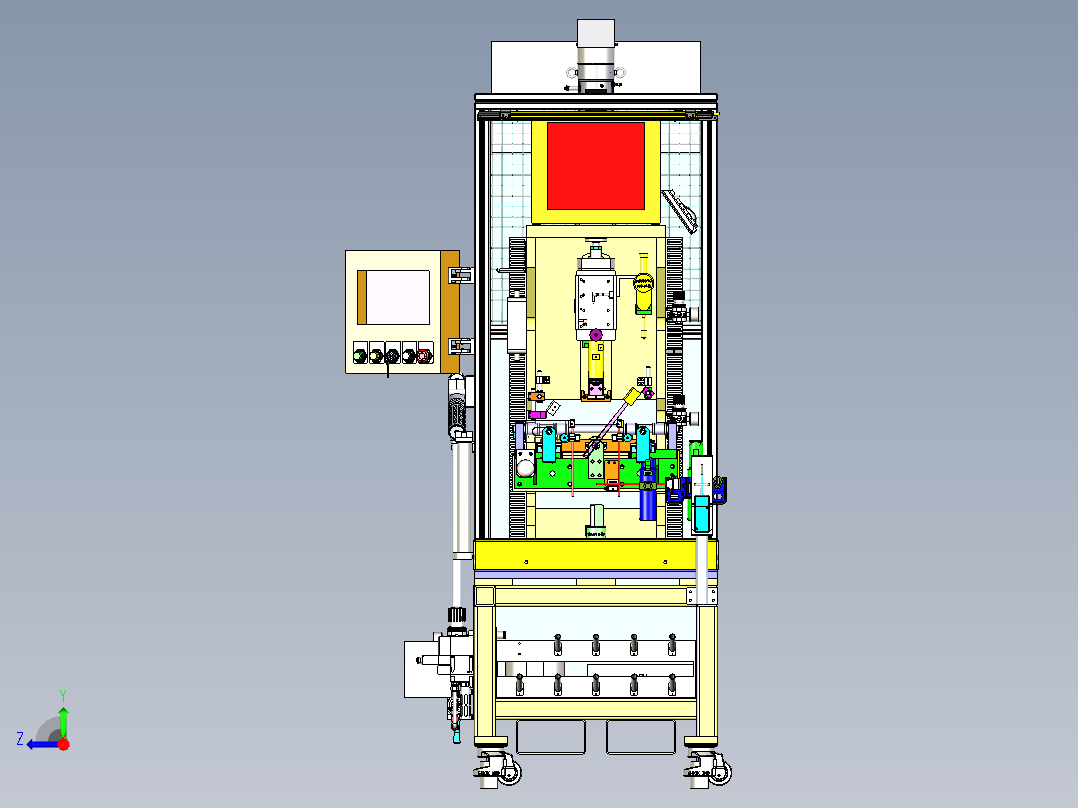 转向器轴承压装及护管翻边设备右视图