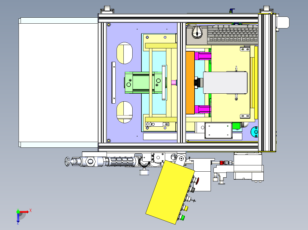 转向器轴承压装及护管翻边设备俯视图