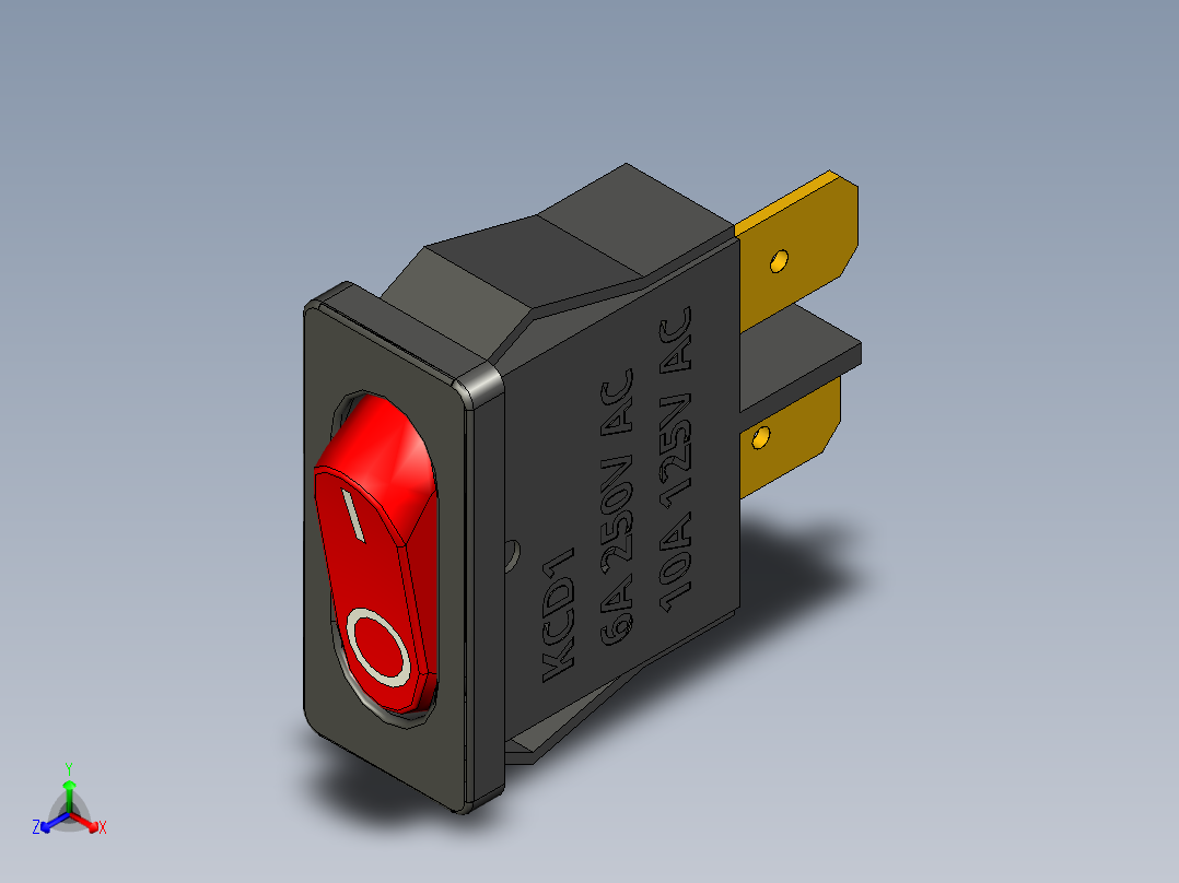 kcd1-110 9,5x2mm 开关主视图