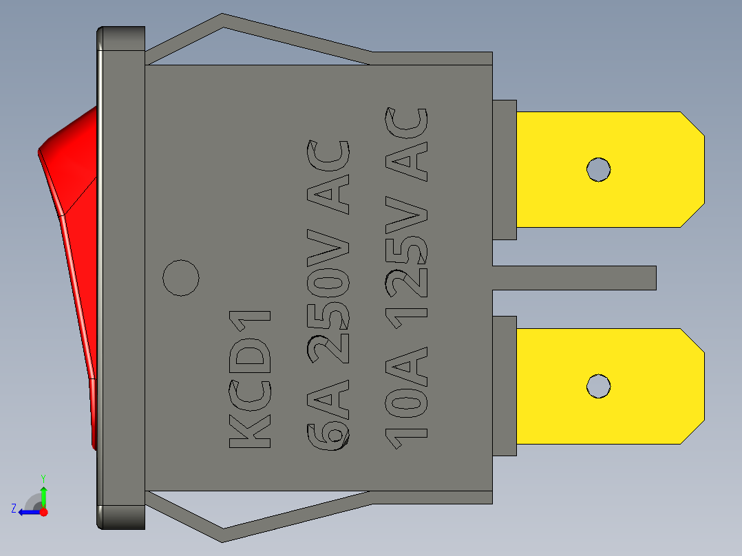 kcd1-110 9,5x2mm 开关右视图
