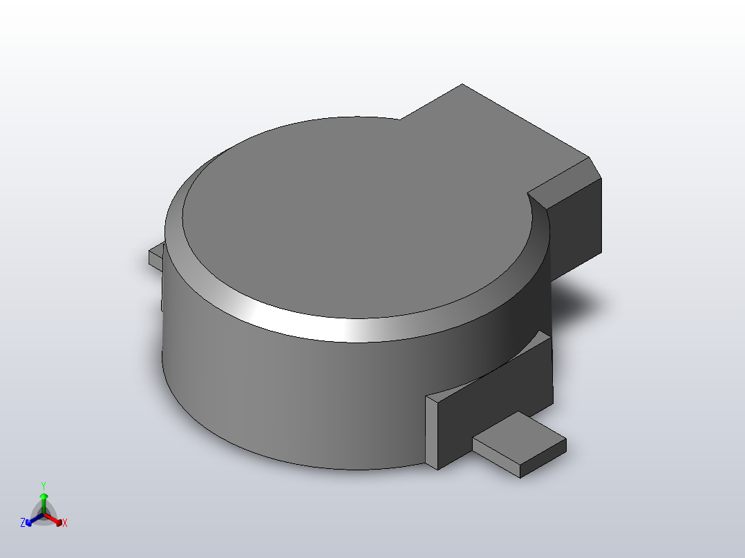 电子器件Buzzer (Speaker) SMD正等轴测图