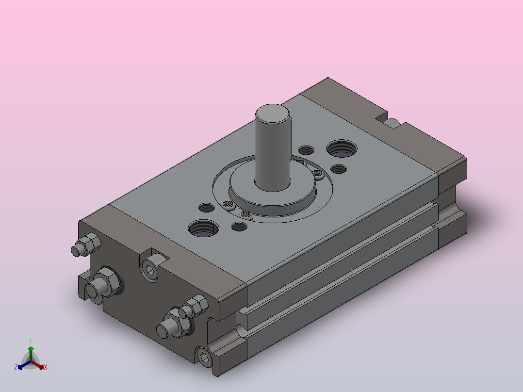 薄型摆动气缸HCRQ2系列[HCDRQ2BS30-90C]主视图