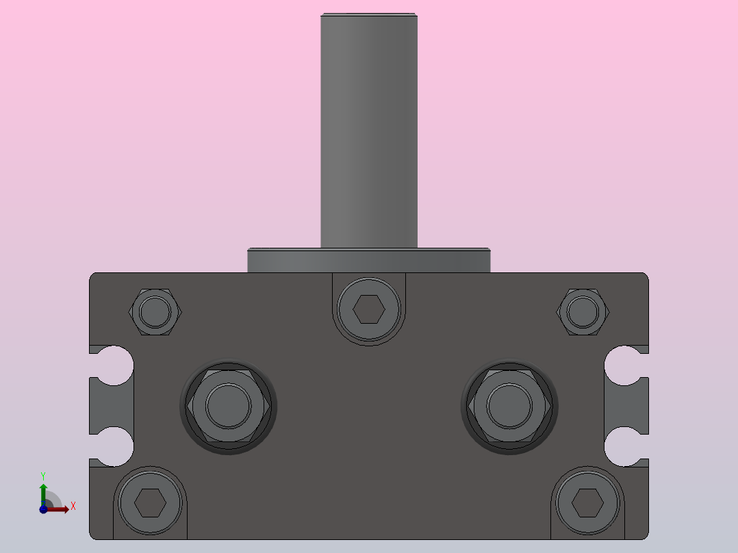 薄型摆动气缸HCRQ2系列[HCDRQ2BS30-90C]前视图