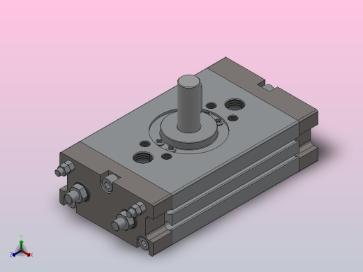 薄型摆动气缸HCRQ2系列[HCDRQ2BS30-90C]正等轴测缩略图