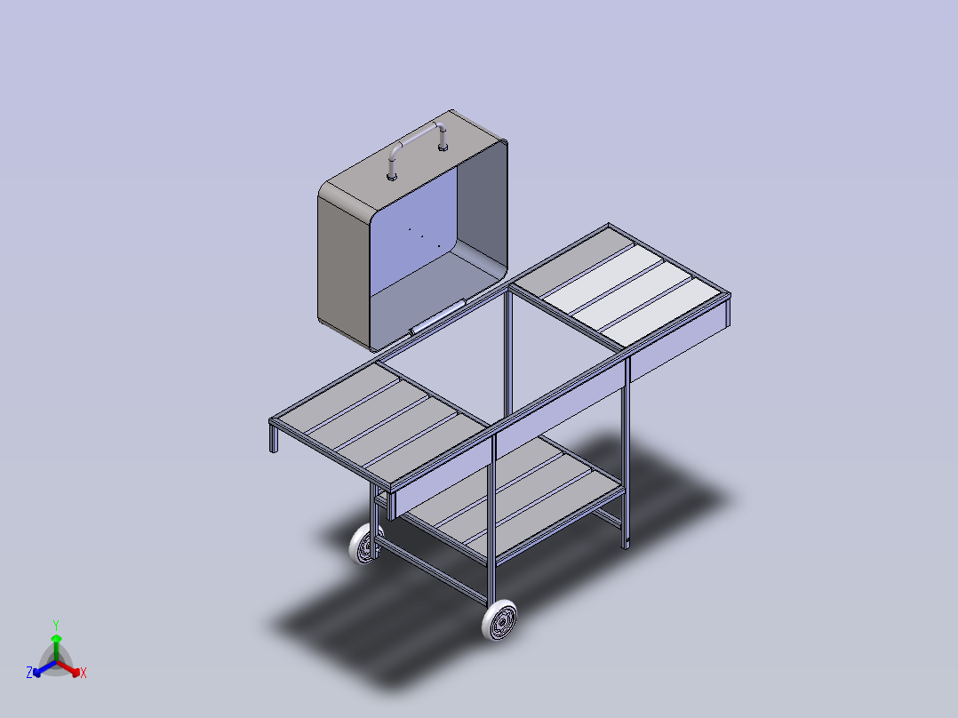 便携式户外烤箱正等轴测图