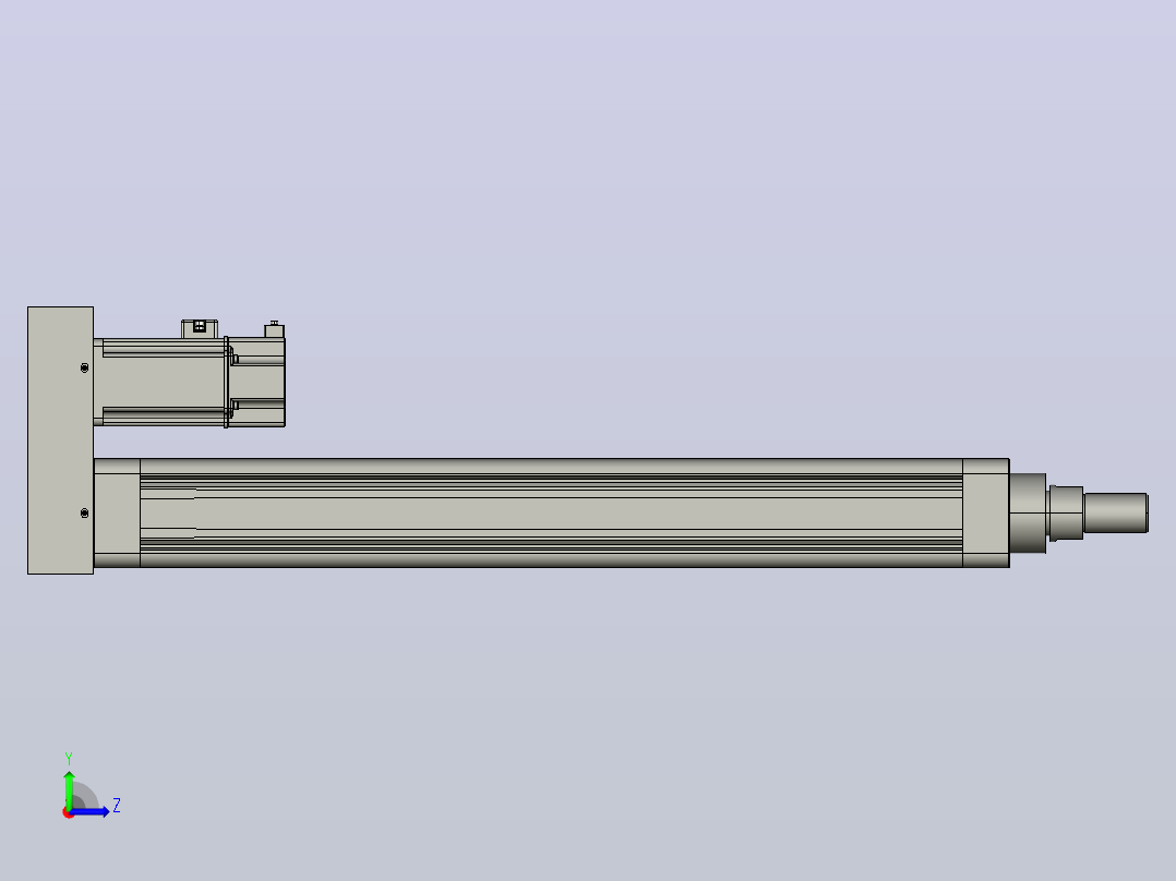 MTE63-450-P-M400W-A-S3 MTE63电动缸 最大负载300kg 400W电机间接安装左视图