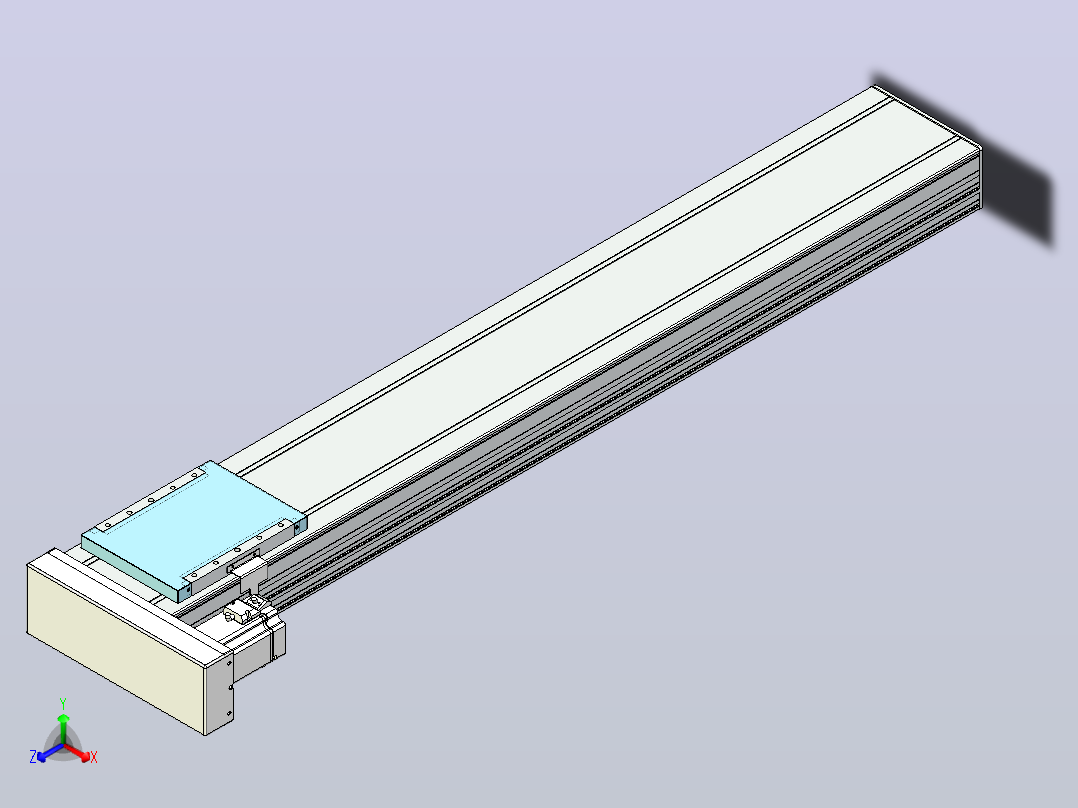 滚珠丝杠直线轴带导轨全封闭TPA-HCR-202D-2510C-L1200-MR-C-P75-N3主视图