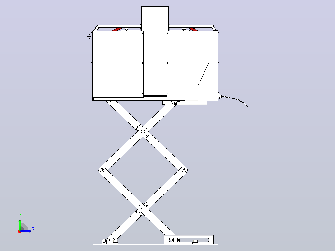 剪式升降结构3D图纸 STEP格式左视图