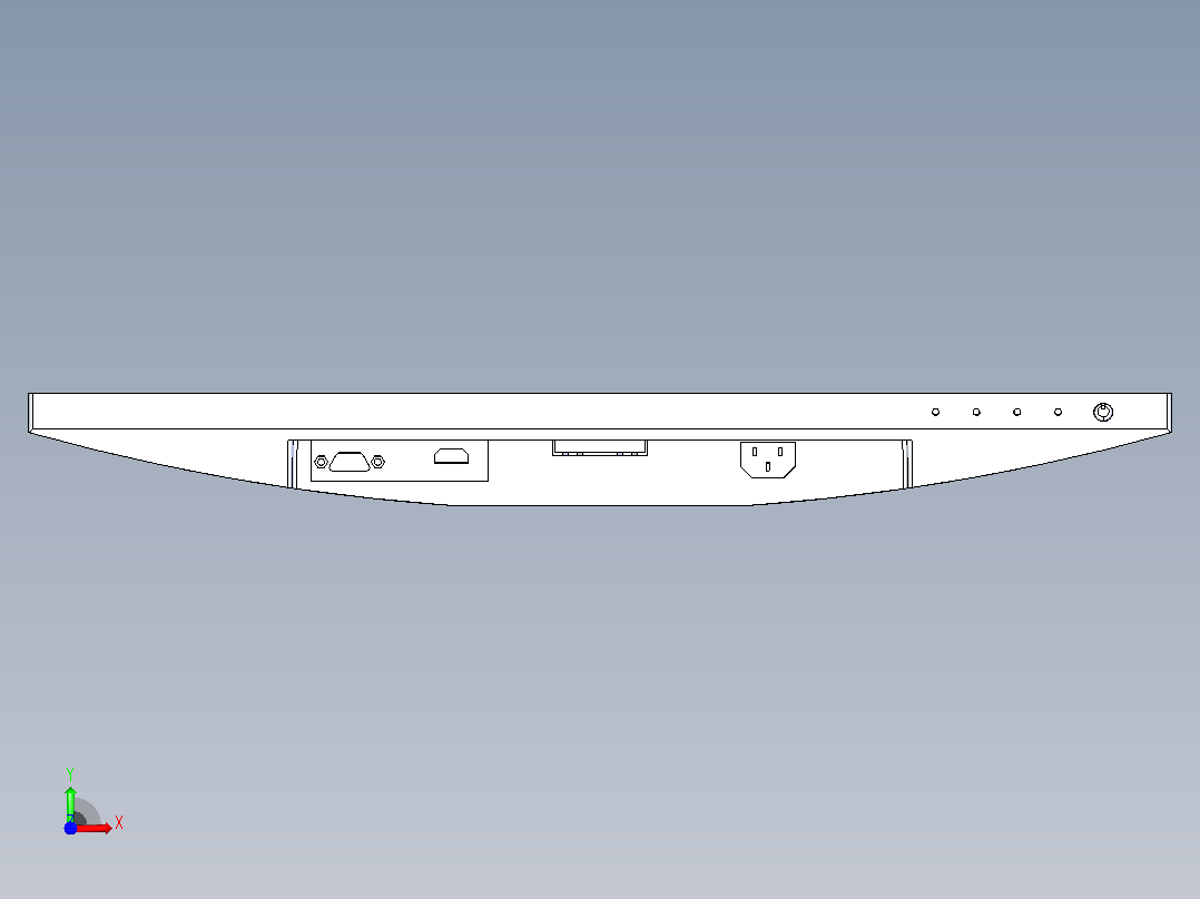 戴尔显示器SE2222H 3D 模型前视图