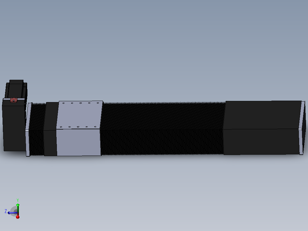 直线模组DMBF135-LUCR（电机左上折）[DMBF135-L45S500-DT400-A2U-LUCR]主视图