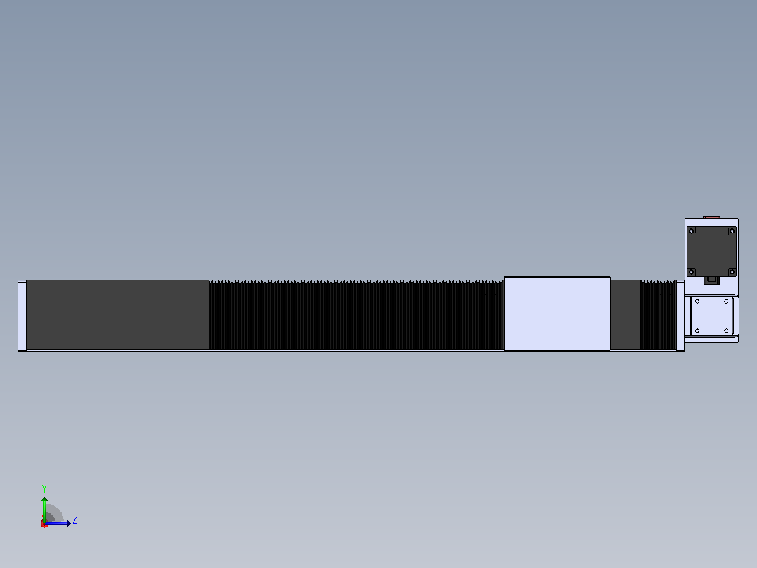 直线模组DMBF135-LUCR（电机左上折）[DMBF135-L45S500-DT400-A2U-LUCR]左视图
