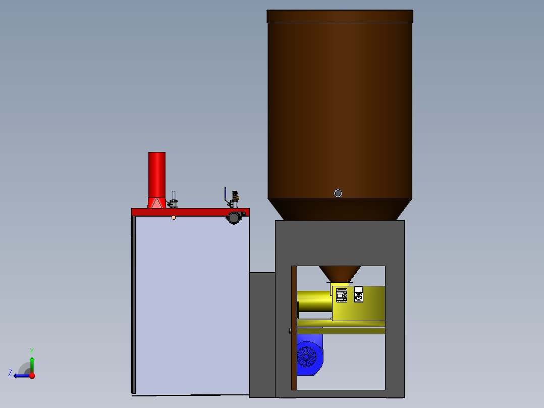 颗粒锅炉sw18可编辑右视图