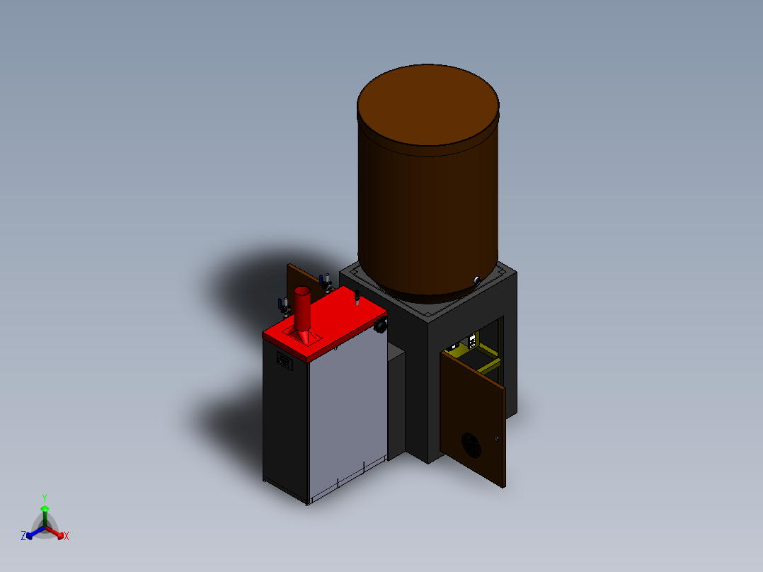 颗粒锅炉sw18可编辑正等轴测图