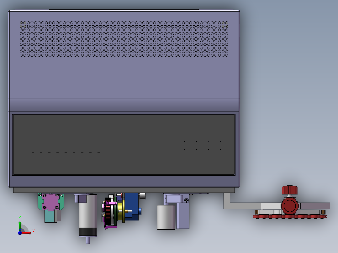 数控同轴剥线机3D图纸带CAD图 E280前视图