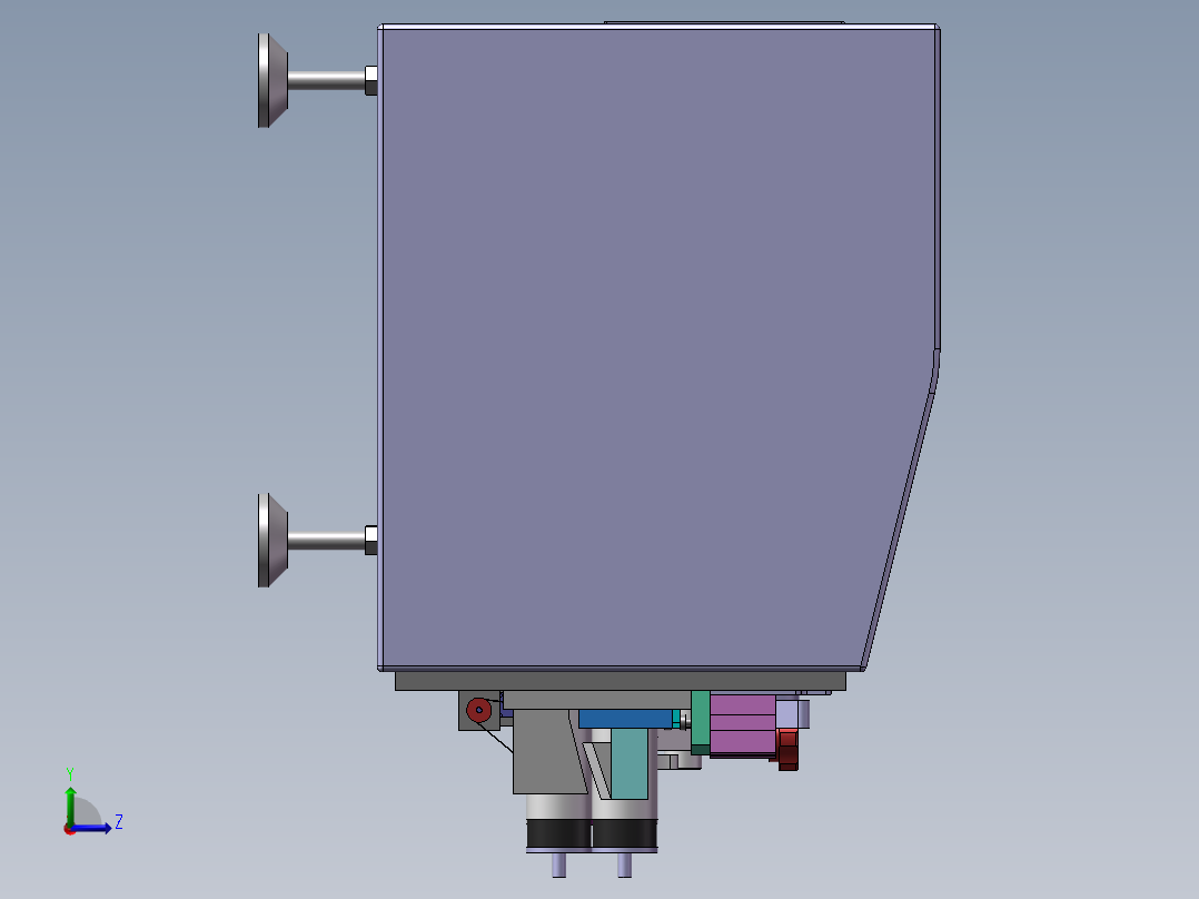 数控同轴剥线机3D图纸带CAD图 E280左视图